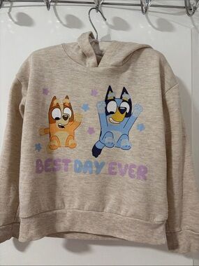 Kids "Best Day Ever" Bluey Graphic Hoodie - Beige